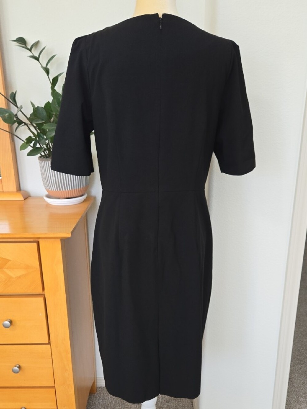 Ann Taylor Black Square-Neck Midi Dress - Picture 4 of 9